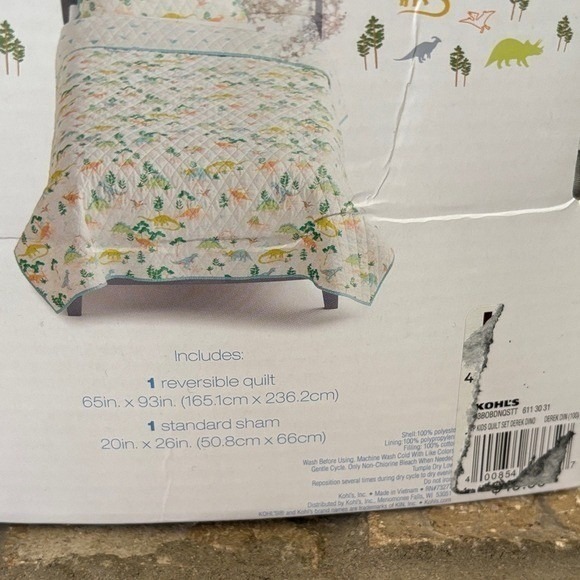 The Big One Kids Dinosaur 2 Piece Reversible Quilt Set Twin/ Twin XL NWT - Picture 3 of 12